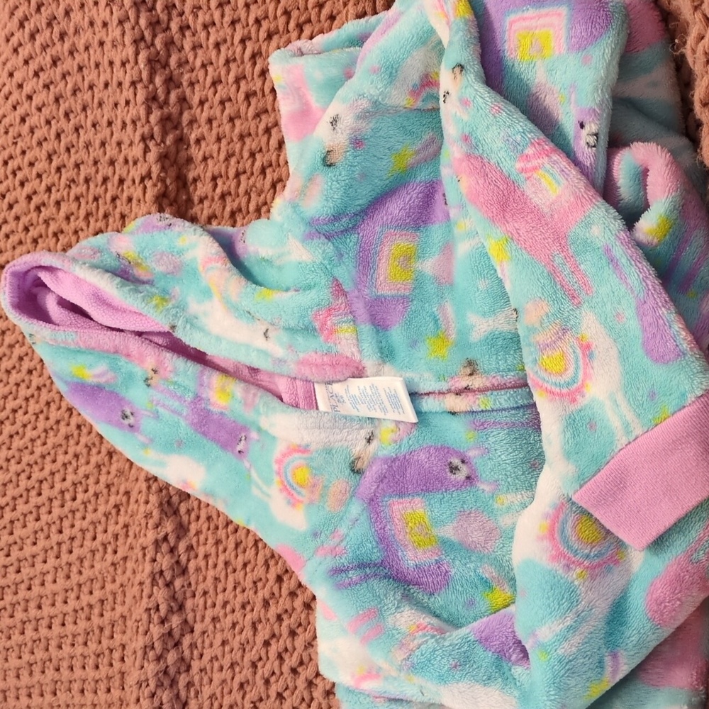 Colorful Llama Print Fleece Onesie